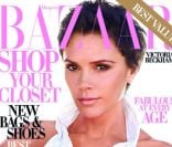 Cheveux courts et bruns, Victoria Beckham pose en Une du Harper\'s Bazaar de mars 2009.<br />