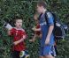 Les enfants de David Beckham, Brooklyn, Romeo et Cruz à Long Beach à Los Angeles le 22 octobre 2011