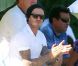 David Beckham lors d'un match de foot disputé par son aîné Brooklyn à Long Beach à Los Angeles le 22 octobre 2011