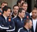 Les rugbymen du XV de France accueillis au Palais de l'Élysée à Paris le 26 octobre 2011