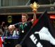 Richie McCaw et les All Blacks, vainqueurs de la Coupe du monde acclamés dans les rues d'Auckland le 24 octobre 2011