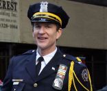 Matthew Modine, sur le tournage de The Dark Knight Rises, à New York le 5 novembre 2011