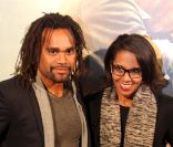 Christian Karembeu et Audrey Pulvar à l'avant-première de L'Ordre et la morale, à Paris, le 8 novembre 2011.