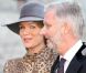 La princesse Mathilde, superbe en léopard, et le prince Philippe de Belgique arrive pour la cérémonie du Te Deum en la cathédrale des Saints Michel-et-Gudule de Bruxelles, dans le cadre de la Fête du Roi, mardi 15 novembre 2011.