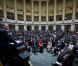 Les royaux belges lors de la réception et de la séance photo au Parlement dans le cadre de la Fête du Roi le 15 novembre 2011 à Bruxelles.