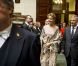Les royaux belges lors de la réception et de la séance photo au Parlement dans le cadre de la Fête du Roi le 15 novembre 2011 à Bruxelles.