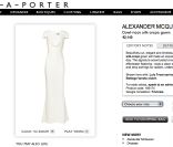 Le site Net-à-porter propose la réplique de la robe portée par Pippa Middleton, signée Alexander McQueen