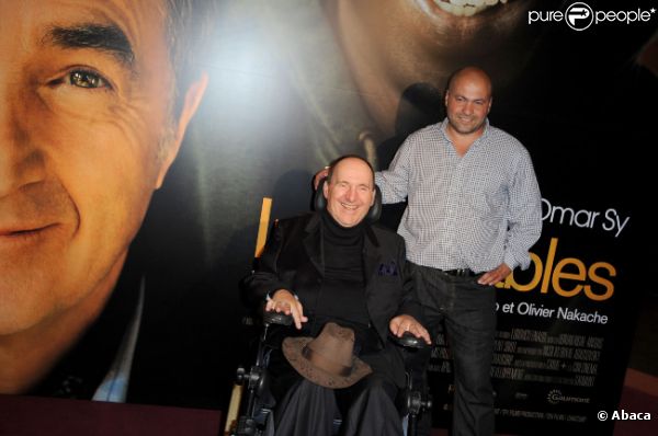 Philippe Pozzo di Borgo et Abdel Sellou lors de l'avant-première du film Intouchables le 18 octobre 2011 à Paris