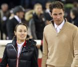Martina Hingis et son mari Thibault Hutin lors de la 3e édition des Gucci Masters, le 1er décembre 2011, à Villepinte.