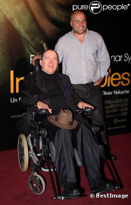 Philippe Pozzo di Borgo et Abdel Sellou lors de l'avant-première d'Intouchables le 18 octobre 2011 à Paris