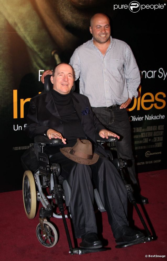 Philippe Pozzo di Borgo et Abdel Sellou lors de l'avant-première d'Intouchables le 18 octobre 2011 à Paris