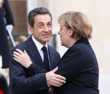 Nicolas Sarkozy et Angela Merkel au Palais de l\'Elysée à Paris le 5 décembre 2011