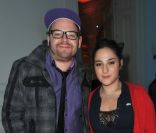 Marilou Berry pose avec son ami Arnaud à la soirée Nokia, organisée le 24 novembre 2011, à Paris.