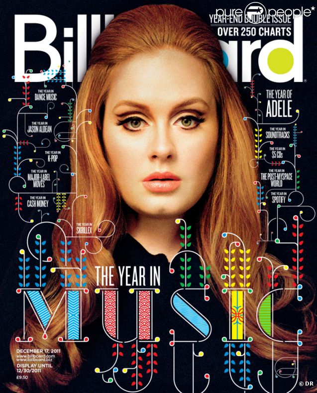 Adele - en couverture du magazine  Billboard  - décembre 2011.