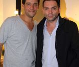 Titoff et Yann Moix dans les loges du Bataclan à Paris, le 3 décembre 2011.