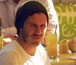 David Beckham et ses fils à Los Angeles, le 13 janvier 2012.