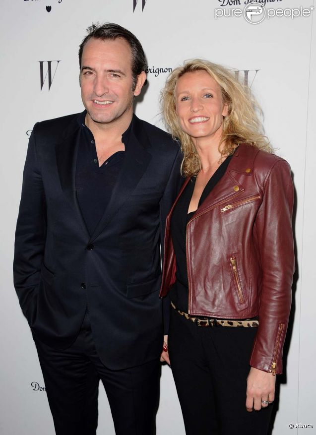 Jean Dujardin et Alexandra Lamy à la soirée pré-Golden Globes du magazine  W , au Chateau Marmont, à Los Angeles, le 13 janiver 2011.