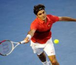 Roger Federer le 22 janvier 2012 à l\'Open d\'Australie face à Bernard Tomic