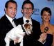 Jean Dujardin, Bérénice Bejo et Michel Hanavacius aux Golden Globes, en janvier 2012 à Los Angeles. 