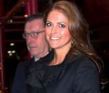 Madeleine de Suède arrive au Carnegie Hall, à New York, pour un concert du Swedish Youth Orchestra, le 26 janvier 2012.