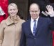 Le prince Albert et la princesse Charlene de Monaco assistaient dans la matinée du 27 janvier 2012 à la messe pontificale donnée par Mgr Bernard Barsi en l'honneur de Sainte Dévote, en la cathédrale Saint-Nicolas.
