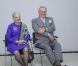 Accompagnée par son époux le prince Henrik, la reine Margrethe II de Danemark prenait part le 27 janvier 2012 au vernissage de l'exposition de ses oeuvres Essence de la couleur au musée ARKEN de Copenhague.