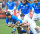 L'éqipe de France lors du match face à l'Italie lors du Tournoi des VI Nations le 4 février 2012 à Saint-Denis