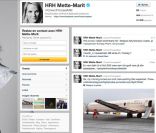  Victime de la phobie de l'avion, la princesse Mette-Marit a commenté sur Twitter ses mésaventures... 
 De retour de l'anniversaire de la princesse Mary à Copenhague, le prince Haakon et la princesse Mette-Marit de Norvège ont dû être évacués d'urgence ainsi que tous les passagers du vol #1462 pour Oslo, le 5 février 2012. 
