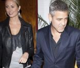 George Clooney et Stacey Keibler après un dîner en amoureux à Los Angeles, le 8 février 2012