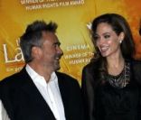 Michelle Yeoh, Luc Besson, Angelina Jolie et Virginie Silla lors de l\'avant-première de The Lady à Berlin le 12 février 2012