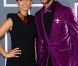 Alicia Keys et son époux Swizz Beatz sur le tapis rouge de la cérémonie des 54e Grammy Awards au Staples Center de Los Angeles le 12 février 2012. Les stars étaient nombreuses à être venues accompagnées pour la grand-messe des récompenses musicales américaines.