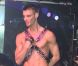 Benjamin des Queers dévoile son nouveau look très SM lors d'une soirée au Queen à Paris le 15 février 2012