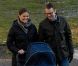 La princesse Victoria et le prince Daniel en promenade à Stockholm avec la princesse Estelle, le 27 février 2012. 