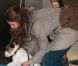 La princesse Madeleine et son Jack Russell nommé Zorro au départ des Etats-Unis, le 28 février 2012 à l'aéroport de Newark, destination la Suède, où elle doit découvrir sa nièce la princesse Estelle, née le 23 février.