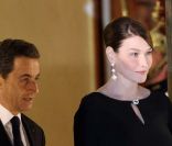 Nicolas Sarkozy et Carla Bruni à Paris, le 26 janvier 2012.<br />