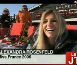 Alexandra Rosenfeld lors de leurs vacances au ski à Mégève en mars 2012