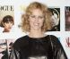 Eva Herzigova, ravissante dans sa robe en cuir, assistait au cocktail d'ouverture du Vogue Festival à Londres. Le 20 avril 2012.