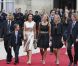 Cecilia Attias, ses filles, et son fils Louis dont le papa est Nicolas Sarkozy et les fils aînés de ce dernier lors de la passation de pouvoir entre Jacques Chirac et Nicolas Sarkozy, à Paris, le 16 mai 2007.