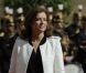 Valérie Trierweiler arrive dans l'allée de l'Elysée lors de la passation de pouvoir entre Nicolas Sarkozy et François Hollande, le 15 mai 2012.