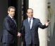 Sur le perron de l'Elysée, la passation de pouvoir entre Nicolas Sarkozy et François Hollande, le 15 mai 2012.