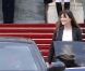 Carla Bruni-Sarkozy et Nicolas Sarkozy quittent l'Elysée après la passation de pouvoir, le mardi 15 mai 2012.