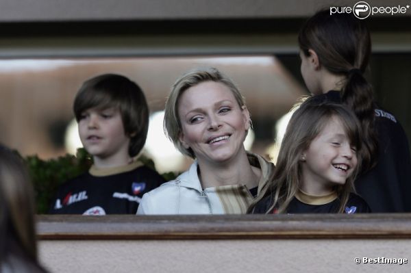 Charlène Wittstock le 22 mai 2012 à Monaco pour un match de charité organisé au profit de l'association de la princesse Charlène