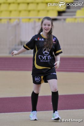Alexandra de Hanovre le 22 mai 2012 à Monaco pour un match de charité organisé au profit de l'association de la princesse Charlène