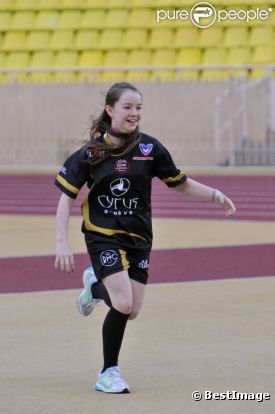 Alexandra de Hanovre le 22 mai 2012 à Monaco pour un match de charité organisé au profit de l'association de la princesse Charlène