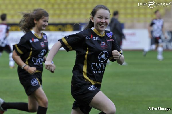 Alexandra de Hanovre le 22 mai 2012 à Monaco pour un match de charité organisé au profit de l'association de la princesse Charlène