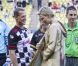 La princesse Charlène et Michael Schumacher lors d'un match de foot de charité donné en faveur de l'association de la princesse Charlène au Stade Louis II de Monaco le 22 mai 2012