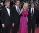 Tom Sturridge, Sam Riley, Kristen Stewart, Danny Morgan, Viggo Mortensen, Garrett Hedlund, Kirsten Dunst et Walter Salles lors de la montée des marches de Sur la route, au Festival de Cannes le 23 mai 2012.