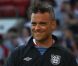 Robbie Williams à l'échauffement avant le coup d'envoi du match de charité Soccer Aid 2012 à Old Trafford. Manchester, le 27 mai 2012.