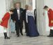 La reine Margrethe et le prince Henrik arrivent au dîner au palais royal Amalienborg, à Copenhague, le 14 juin 2012 en l'honneur de la visite officielle au Danemark du président de la République populaire de Chine et son épouse Liu Yongqing.