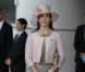 La princesse Mary de Danemark lors de la cérémonie de bienvenue pour la visite officielle du président de la République populaire de Chine Hu Jintao et son épouse Liu Yongqing sur le tarmac de l'aéroport Kastrup de Copenhague, le 14 juin 2012.